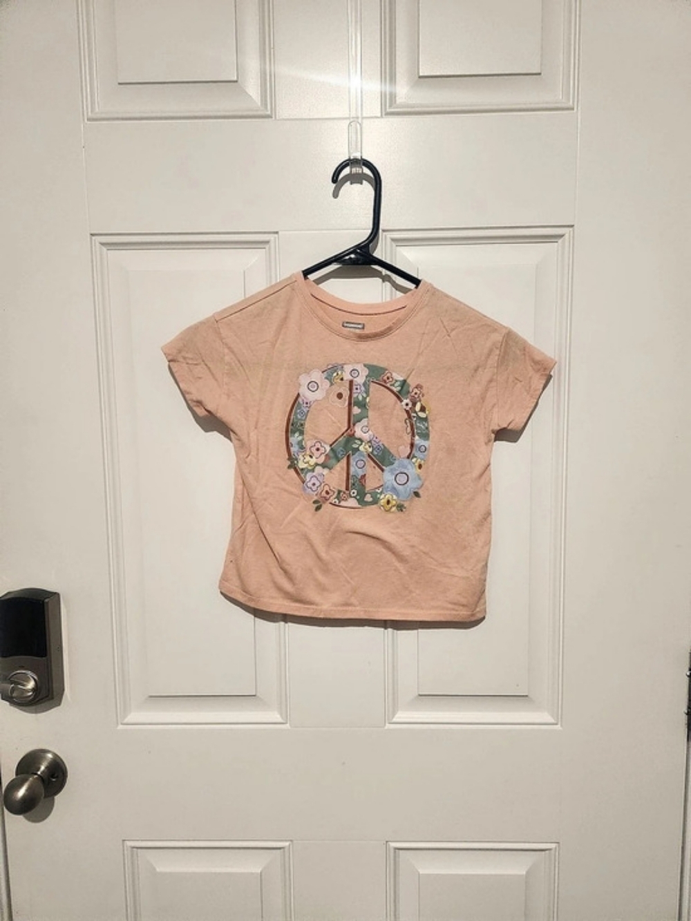 Garanimals Peace Toddler 5T Pink Cotton Floral Graphic Crew Neck T-Shirt